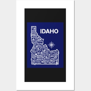 Idaho Map Posters and Art